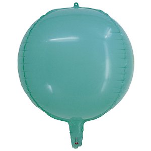 Balão Macaron Redondo 4D Azul Tiffany 20" - Silver Plastic - 1 Unidade