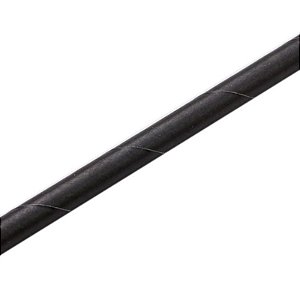 Canudo de Papel Liso 19,5cm Preto - 12 Un