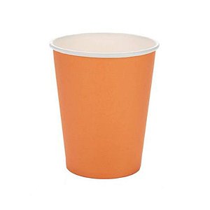Copo de Papel 270ml Liso Laranja - 10 Un