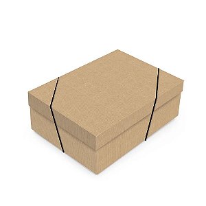 Caixa Retangular com Tampa Lisa Kraft P 24x18x8cm - 10 Un