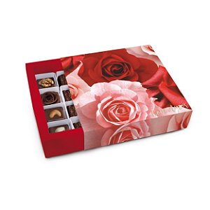 Caixa Quadrada com Luva Para 9 Docinhos Belle 13x13x4cm - 10 Un