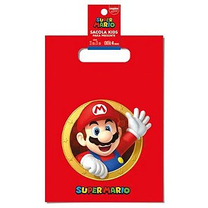 Sacola Kids Para Presente 30x45cm Super Mario - 40 Un