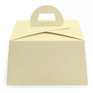 Caixa Para Bolo M 26x26x12cm Liso Amarelo - 6 Un