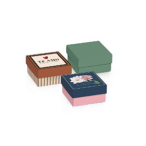 Mini Caixa Quadrada Sortido G 12x12x4cm - 100 Un