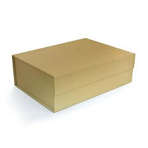 Caixa Rígida Dobrável Retangular com Ímã P Dourado - 5 Un