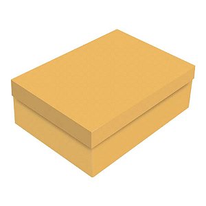 Caixa Retangular com Tampa Butter Yellow G 46x33x14cm - 10 Un