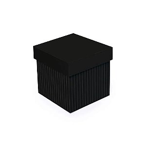 Caixa Cubo com Relevo Preto M 15x15x15cm - 10 Un