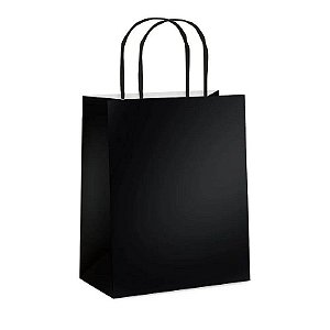 Sacola de Papel Laminado Metal Preto Fosco G 32x26,5x13cm - 10 Un