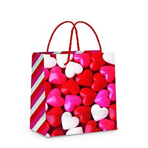Sacola de Papel Laminado Doce Amor Mini 10,5x9,5x4cm - 50 Un