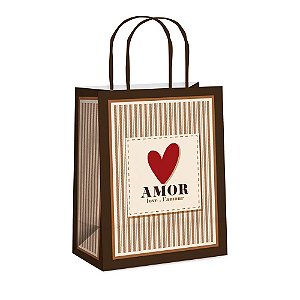 Sacola de Papel L'amour M 26x19,5x9,5cm - 10 Un
