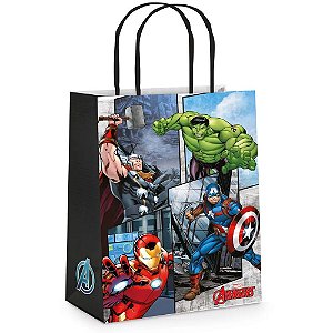 Sacola de Papel Avengers G 32x26,5x13cm - 10 Un