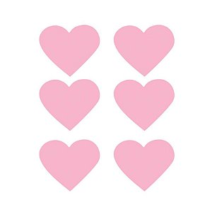 Aplique Artesanal Corações Rosa M - 10 un