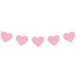 Bandeirola Corações Rosa 2,8m - 1 un