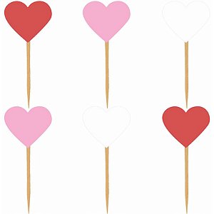 Palito para Doces Corações Love P - 6 Un