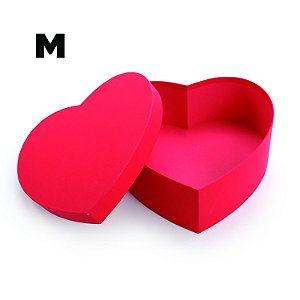 Caixa Rígida Coração Vermelho M 23x22x9cm - 1 Un