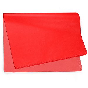Papel Seda Liso Vermelho 49x69cm - 50 Un