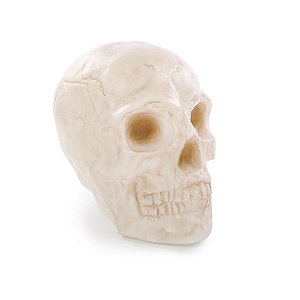 Crânio Sombrio Branco Com Luz 29cm - 1 Un
