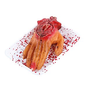 Membros Mão Cortada Com Sangue Halloween - 1 Un