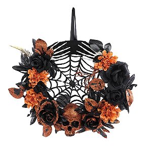 Guirlanda Aramada com Flores Halloween 33cm - 1 Un