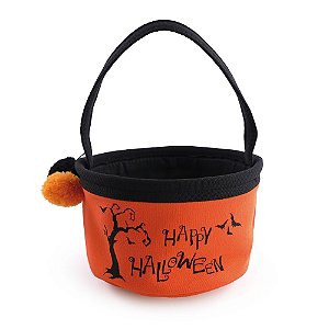 Cestinha Happy Halloween Laranja - 1 Un