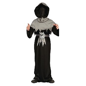 Fantasia Halloween Infantil - Ceifador Preto P 3 a 6 Anos - 1 Un