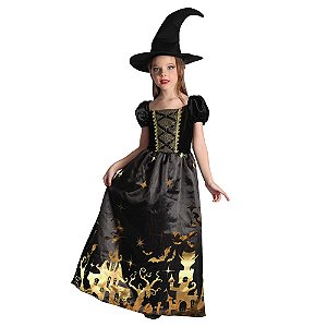 Fantasia Halloween Infantil - Bruxa Sarah G 10 a 12 Anos - 1 Un