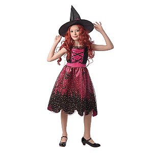 Fantasia Halloween Infantil - Bruxa Anne M 6 a 8 Anos - 1 Un