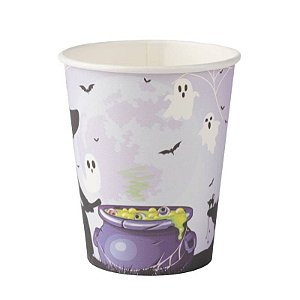 Copo Papel Halloween Bruxa 270ml - 10 Un