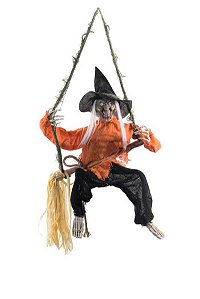 Enfeite Halloween Bruxo Com Som, Luz e Movimento 80cm - 1 Un