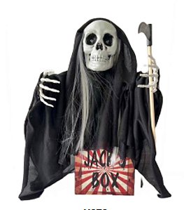 Enfeite Halloween Jack Box Com Som, Luz e Movimento 35cm - 1 Un