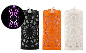 Vela de Led Teia Halloween Sortido 10,5cm - 1 Un