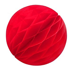 Enfeite de Papel Globo 13cm Vermelho - 1 Un