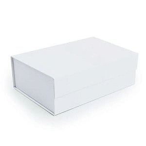 Caixa Rígida Dobrável Retangular com Ímã GG Branco - 5 Un