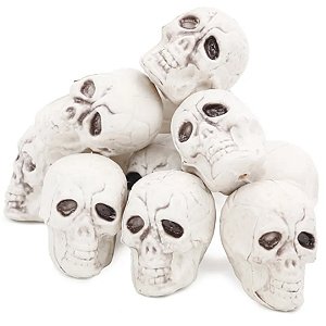 Enfeite Crânios Decorativos Esqueletos 9cm - 12 Un