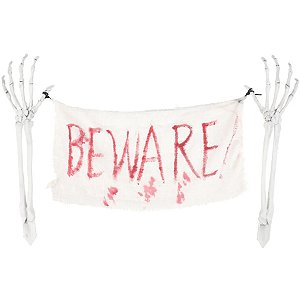 Espeto de Jardim Mãos de Esqueleto Beware 42x70cm - 1 Un