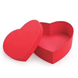 Caixa Rígida Coração Vermelho P 20,5x21,5x8cm - 1 Un