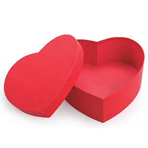 Caixa Rígida Coração Vermelho M 23x22x9cm - 1 Un