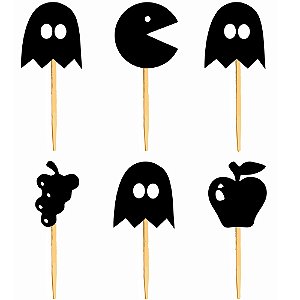 Palito Decorativo Para Doces Pacman Halloween P - 6 Un