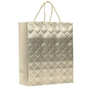 Sacola Premium Especial Diamond Ouro M 32x26x10cm - 10 Un