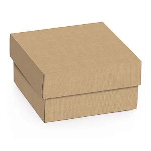 Mini Caixa Quadrada Lisa Kraft P 6,5x6,5x3,5cm - 10 Un