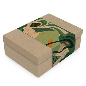 Caixa Retangular com Tampa e Cinta Forest P 24x18x8cm - 10 Un