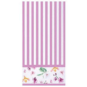 Caminho de Mesa Listras Lilás/Branco 40cmx1,80 Metros Trendy - 1 Un