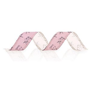 Fita Decorativa Aramado Coelho Ternura 39mmx60m Rosa - 6 Un
