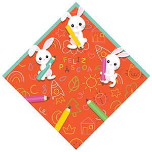 Express Para Ovo Estampado 24x24cm Lápis de Cor Laranja - 25 Un