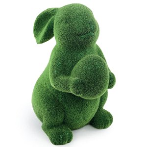 Coelho Decorativo de Tecido com Ovo Grama Verde Mesh 37cm - 1 Un