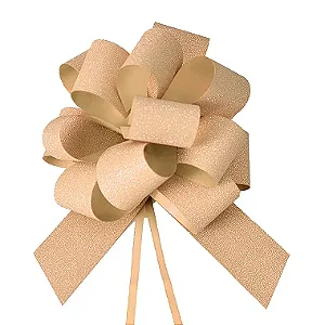 Laço Pronto Glitter 30mm Liso Nude - 10 Un