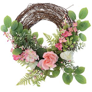 Guirlanda Decorativa com Flores Marrom/Verde Fondant 50cm - 1 Un