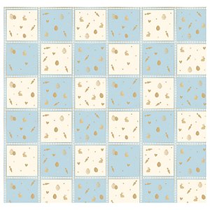 Folha Poli Pascoa Perolado Quinn Azul 69x89cm - 25 Un
