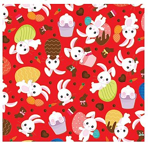 Folha Poli Páscoa Metalizado Doce Encanto Vermelho 69x89cm - 25 Un