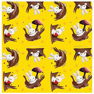 Folha Poli Metalizado Contos de Páscoa Amarelo 69x89cm - 100 Un